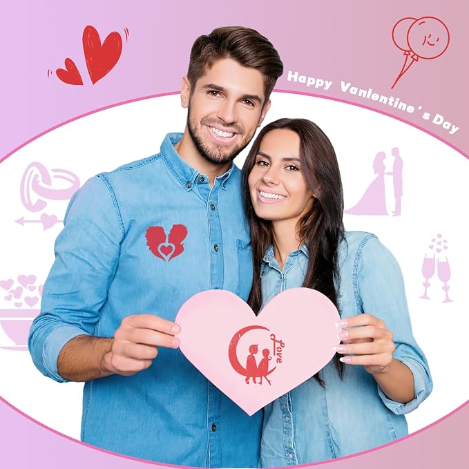 Augshy 56 Pack Valentine's Day Stencils, Reusable Craft Templates, 3 Inch | - Image 6