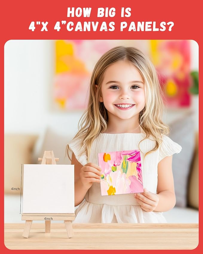 Simetufy 72 Pcs 4x4inch Mini Canvas Boards - Image 3