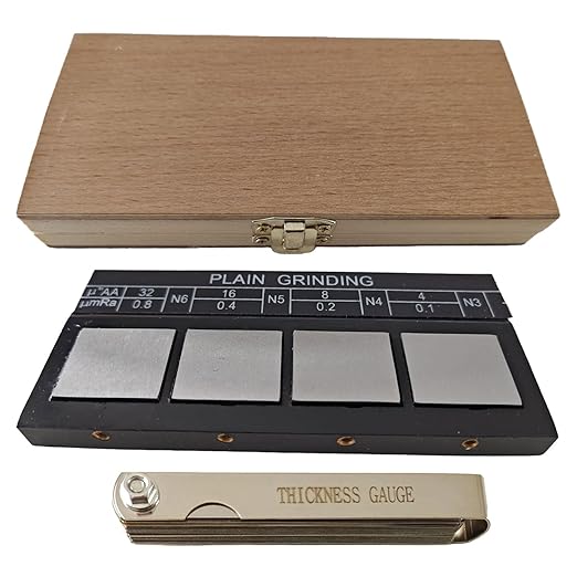4Pcs Surface Roughness Comparators,Plain Grinding Test Block Ra0.1-0.8mm Microfinish Comparator,Surface Finish Comparator Set for Lathe Machinery Manufactur Teach (4pcs Surface Roughness comparators)