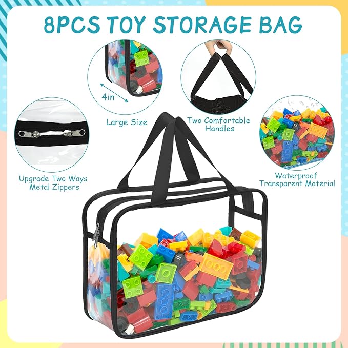 8 Packs Large Toy Storage Bags - Image 3