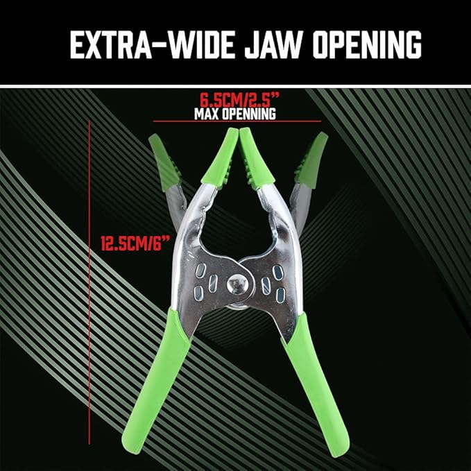 SWANLAKE 8 PCS 6" inch Spring Clamp, Heavy Duty Spring Metal Spring Clamps, 2.5"-inch Jaw opening(6inch 8-Piece)