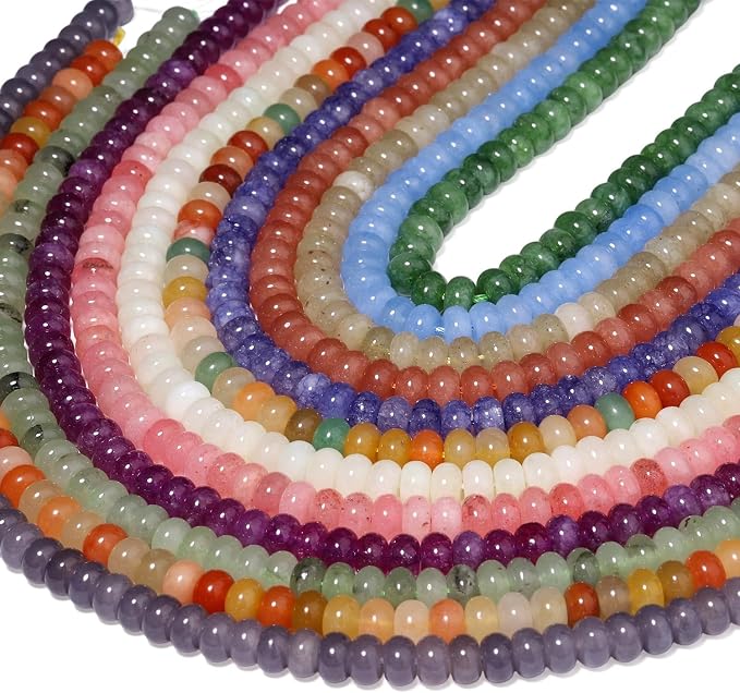 Songxi 5x8mm Natural Purple Blue Colored Jade Stone Rondelle Beads, Gemstone - Image 9