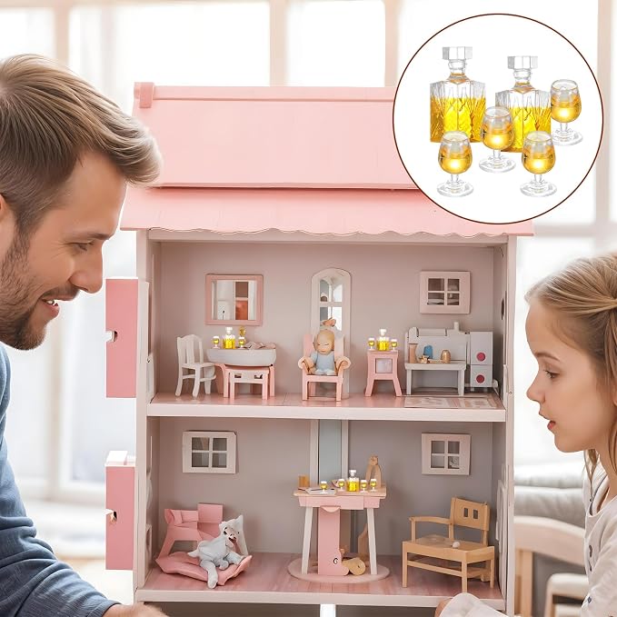 JJUNW 6 Pcs 1:12 Scale Dollhouse Miniature Accessories, A Set of Exquisite Mini - Image 6