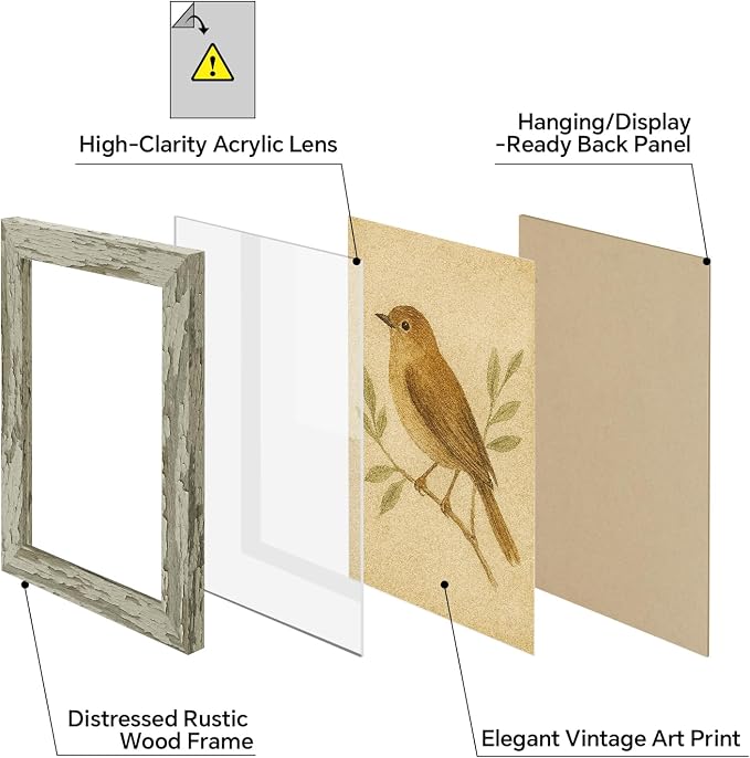 puthiac 11x14 Rustic Farmhouse Picture Frame, Taupe Grey, 1 Pack | Distressed - Image 2