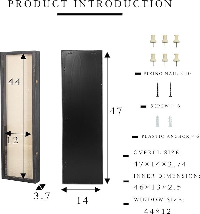 Freezing point Shadow Box Frame 14x47 Flower Shadow Box Pin Display Case - Image 5