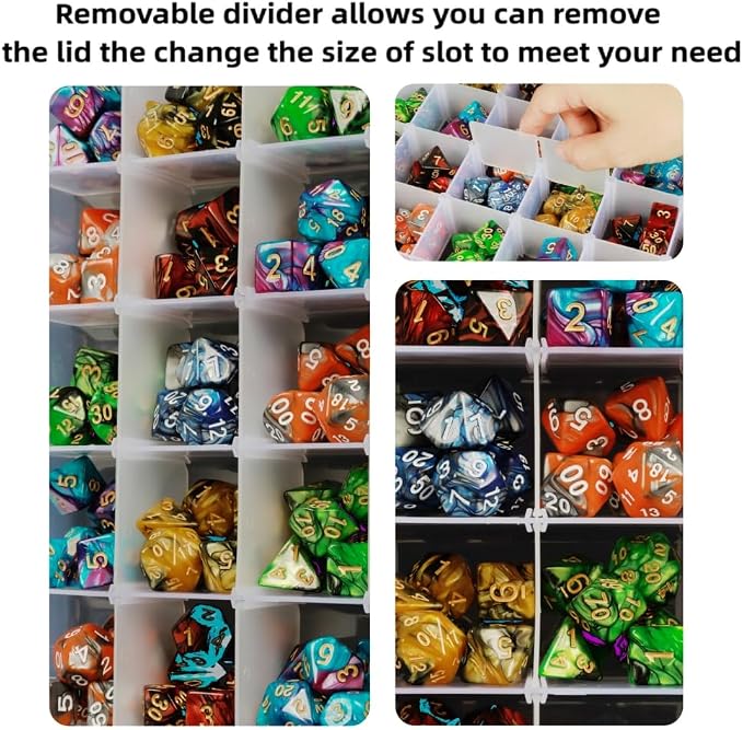 2 Pack DND Dice Storage Box Each 24 Grids Polyhedral Dice Organizer - Image 4
