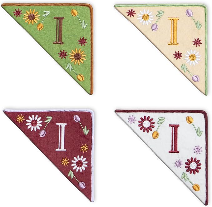 Personalized Embroidered Corner Mark, 4 Pack, Finished Initial Felt Bookmark by Unknown