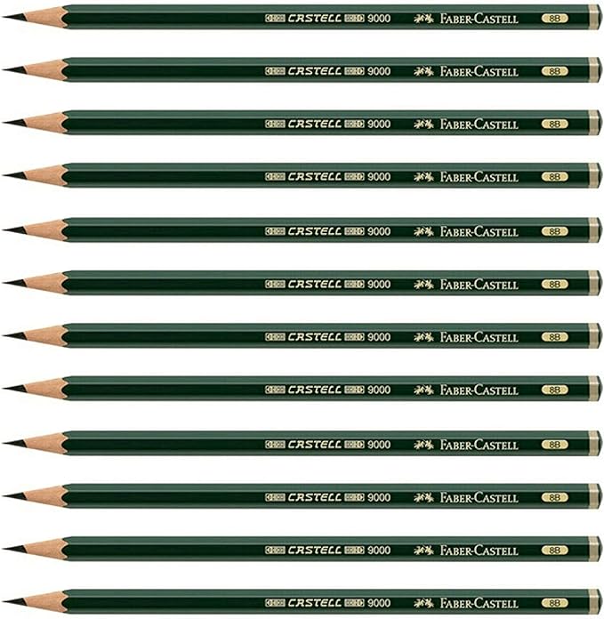 Faber-Castell Castell 9000 Graphite Pencils, 8B Pre-Sharpened by Faber-Castell