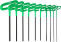 10-Piece Green Torx Star T-Handle Allen Hex Key Wrench Set（T9-T50-7.4 inches long， CR-V Material, Printed Specifications, Versatile Tool for DIY