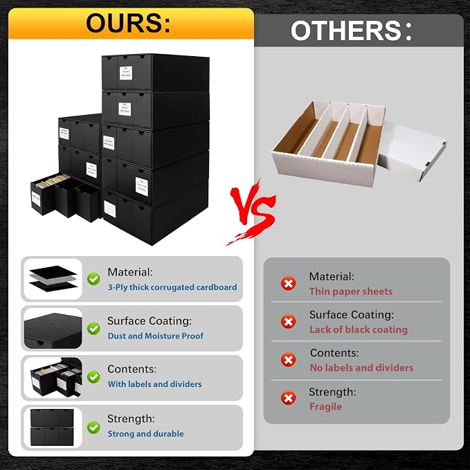 Trading Card Storage Box, Includes 24-600 CT Boxes & Card Dividers, + Trading - Image 6
