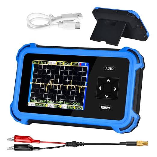 Handheld Oscilloscope Beginner, AIOMEST Mini Osciloscopio with 1MHz Bandwidth 8.33MSa/s, ±400V (800Vpp X10) - 150g Portable Scope for Automotive DIY, Electronics Hobbyists, Student Lab