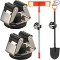 MUTUACTOR Magnetic Broom Holders,2PCS Anti-scratch Magnetic Mount Broom Holder with Rubber Grippers, 12lbs Heavy Duty Magnetic Tool Holders for Work Garage Laundry Kitchen RV Van Accessories