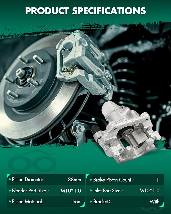 SCITOO Rear Left Brake Caliper With Bracket 19B2954A Fits For Mazda For 3 2004-2008,For Volvo For C30 2008-2013,For Volvo For C70 2006-2013,For Volvo For S40 2004-2011,For Volvo For V50 2005-2011