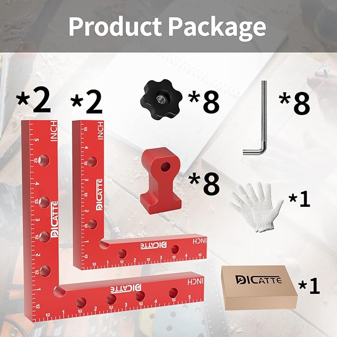 90 Degree Positioning Square Right Angle Clamp(5.5" +4.7") Aluminum Alloy Woodworking Carpenter Tool,4 Pcs Right Angle Clamps With 8 Clamps,For Picture Frame Box Cabinets Drawers
