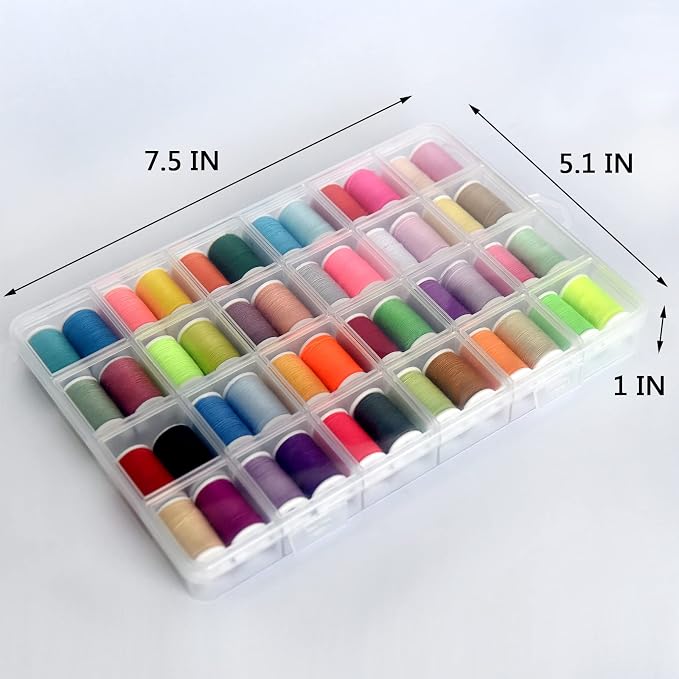 48 Rainbow Color Set of Handy Polyester Sewing Threads - Image 3