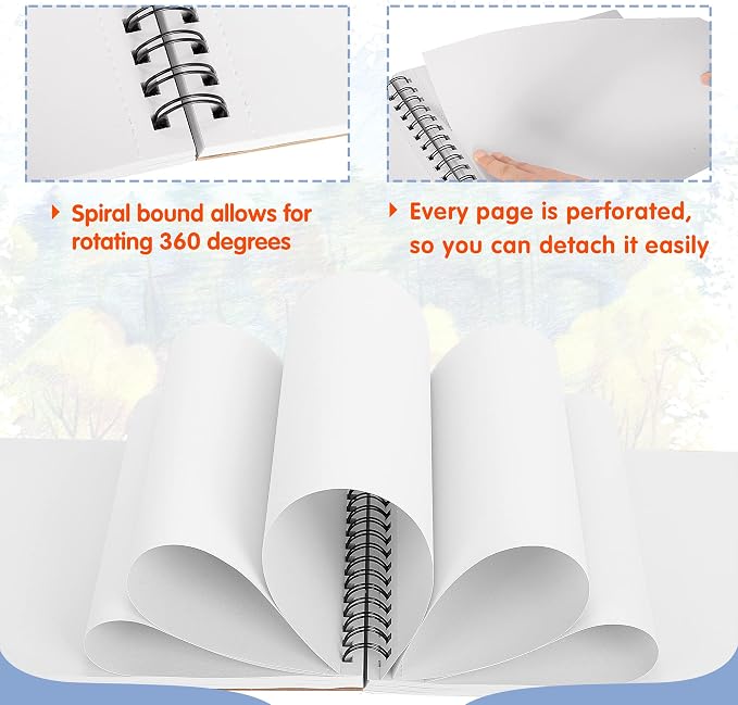 FIXSMITH 9"X12" Sketch Book | 160 Sheets | 2 Pack Sketchbooks | Top Spiral - Image 5
