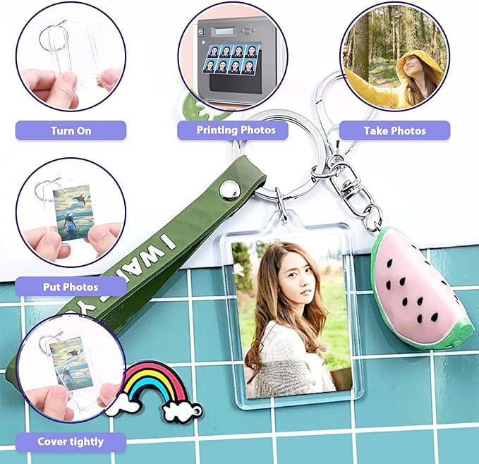 Swpeet 40Pcs Pendant Picture Frame Keyrings, Make Your Own Keyring Kit - Image 5