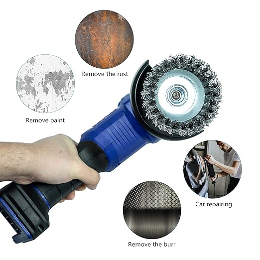 SALI 12 Pack Wire Cup Brush, 4 Inch Twisted Knotted Cup Brush for Grinders, with 5/8-11 Inch Arbor for Heavy Cleaning Rust, Stripping and Abrasive, for Angle Grinder