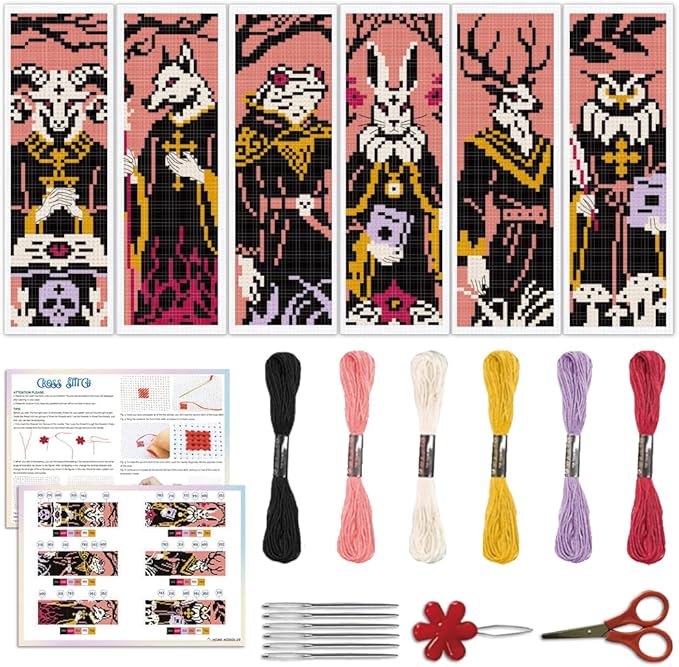 ACRNIGHEET 6PCS Cross Stitch Bookmark Kit by ACRNIGHEET