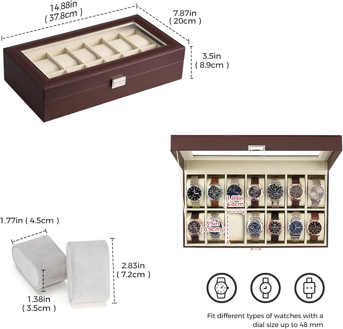 ProCase Watch Box Organizer, 14 Slot Watch Display Case - Image 5