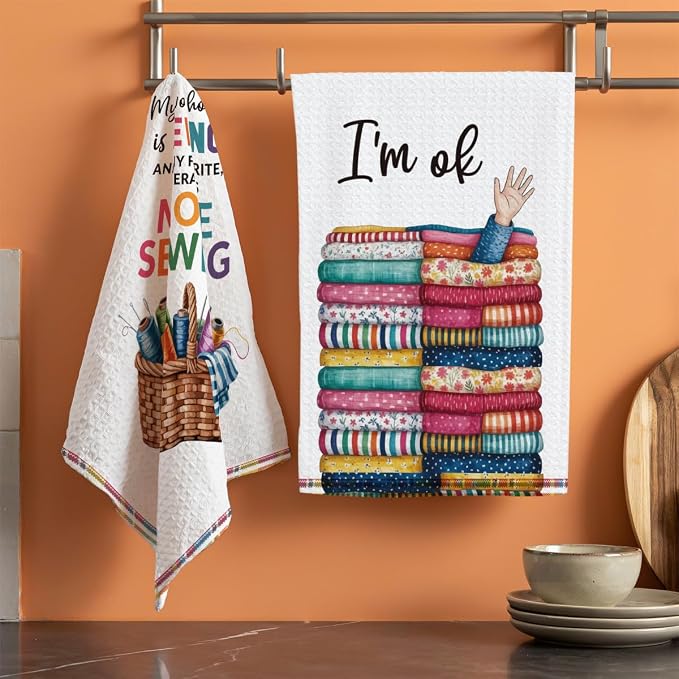 Quilters Gifts Kitchen Towels, Sewing Quilting Lovers Gifts Kitchen Towels - Image 3