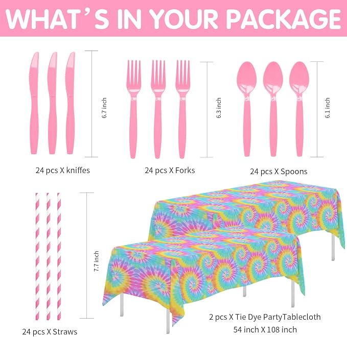 Tie Dye Party Decorations Tableware - Image 3
