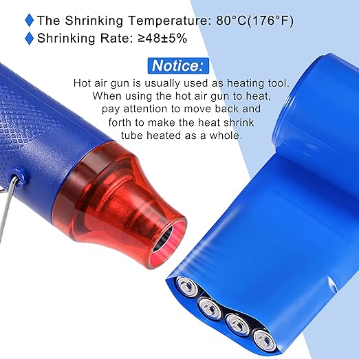 MECCANIXITY Battery Wrap PVC Heat Shrink Tubing 26mm Dia 43mm Flat 10 Feet(3meters) Blue Good Insulation for Battery Pack