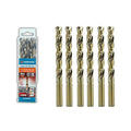 1/2 inch Cobalt Drill Bits (6Pcs), M35 HSS Metal Jobber Length Twist Drill Bit Set for Hard Metal, Stainless Steel, Iron, Copper, Aluminium, Brass, Plastic & Wood