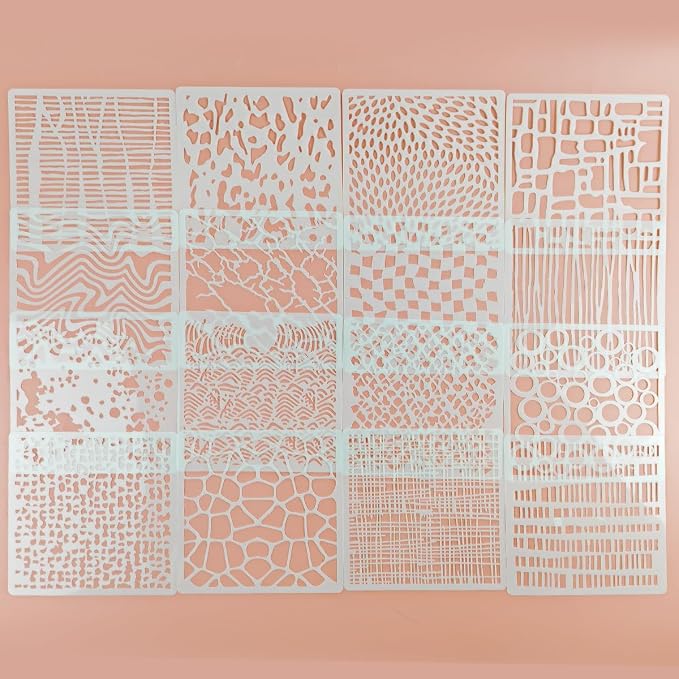 16 Pcs Layering Stencils for Painting, Mix Media Spray Paint Templates - Image 3