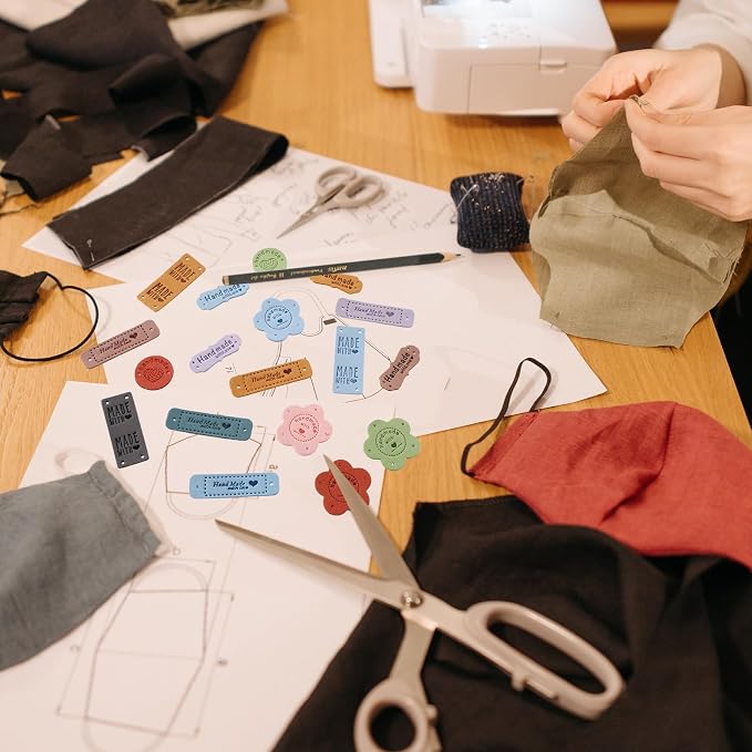 50pcs Handmade Tags for Crochet Handmade Leather Labels Faux Handmade - Image 5