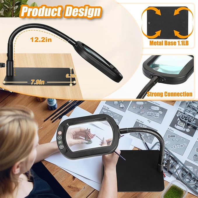 Veemagni 12X Rectangle Magnifying Glass - Image 5