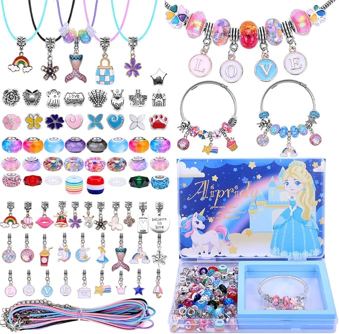 AIPRIDY Charm Bracelet Making Kit, Unicorn Mermaid Crafts Gifts Set Can by AIPRIDY