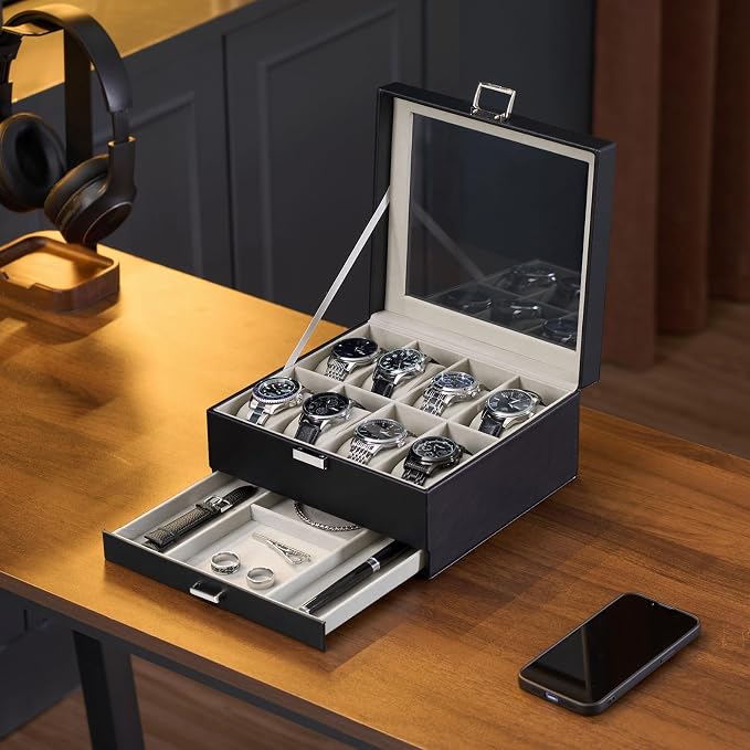 ProCase Watch Box, 8 Slot Watches Display Case - Image 4