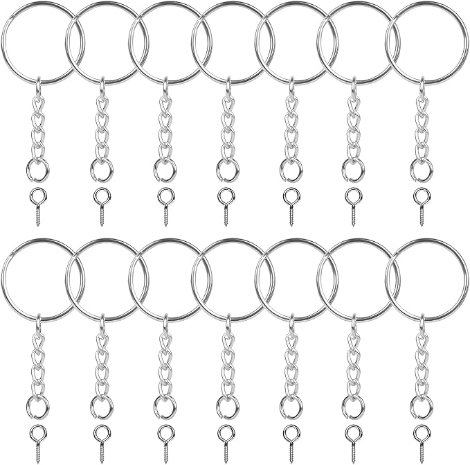 150PCS Sliver Keychain Rings Kit by Dsekoxi
