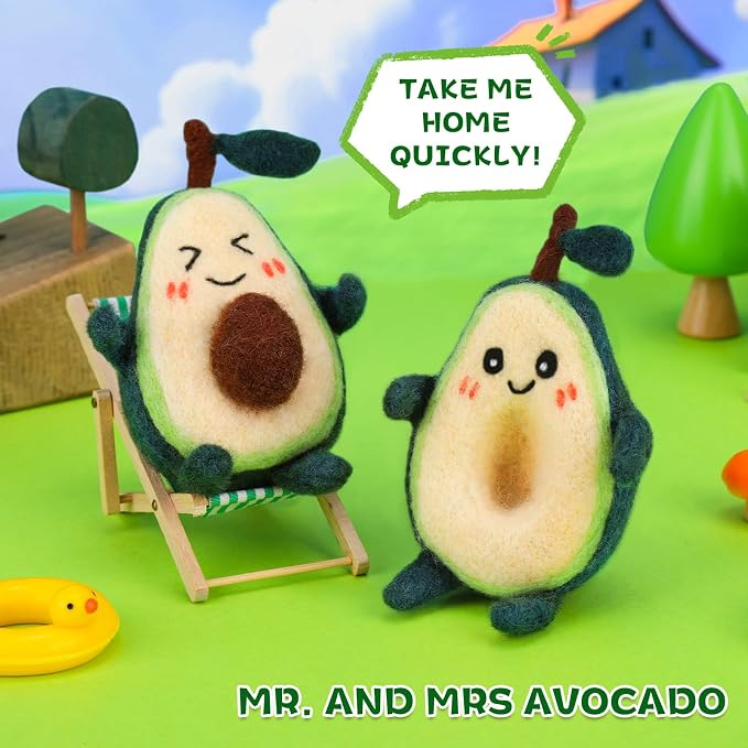 OEHPICC 2 Pcs Avocado Needle Felting Kit, Needle Felting Kits - Image 6