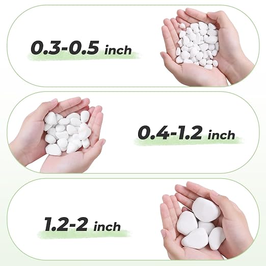 SIDONG 5 LB White River Rocks, 0.4-1.2 Inches Matte Pebbles - Image 5