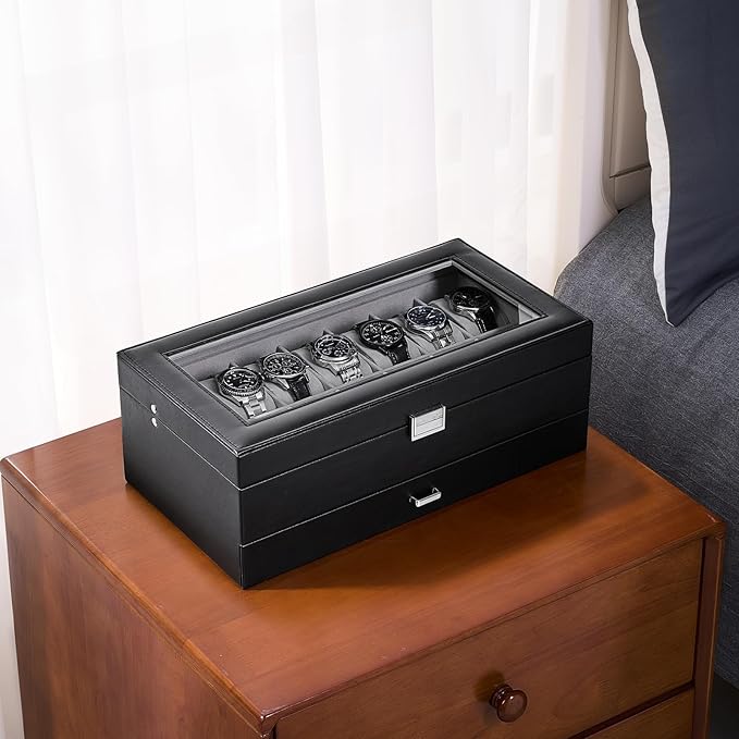 ProCase Watch Box, 14 Slot Mens Watch Case - Image 3