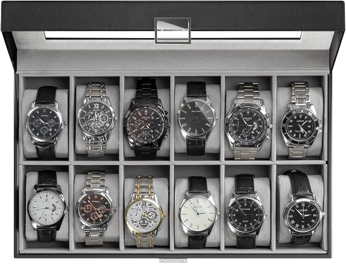 ProCase Watch Box Organizer, 12 Slot Watch Display Case by ProCase