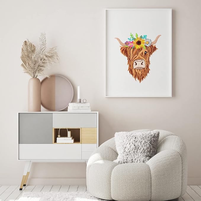 Louise Maelys Highland Cow Floral Embroidery Kit - Image 6