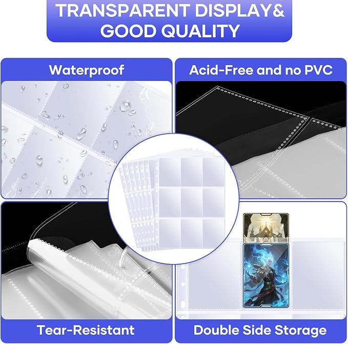 40 Pack 9 Pocket Page Protectors, 720 Pockets Double Sided Card Holder Pages - Image 4