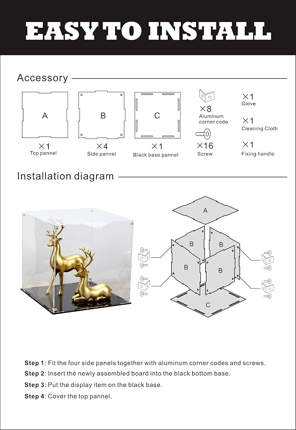 12 Inch Clear Acrylic Case for Display, Cube Clear Display Acrylic Box for - Image 8