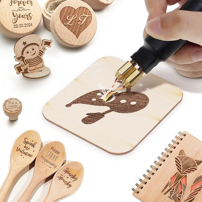 60W Professional Wood Burning Kit Pro Wood Burner Pyrography Tool - Image 4