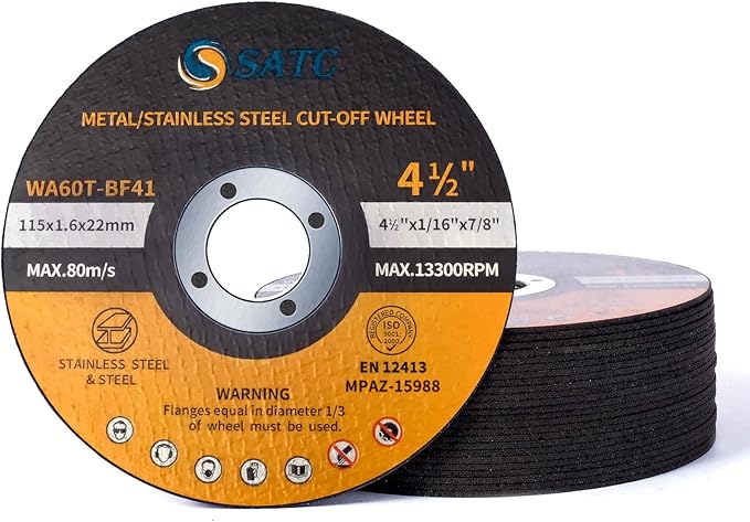 S SATC 25 PCS Cut Off Wheels 4 1/2 Inch Angle Grinder Cutting Wheel 4.5 x 1/16 x 7/8 inch Cutting Wheel Die Grinder Cutting Disc Fits Angle Grinder Air Tool