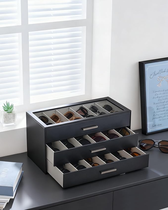 Lolalet Sunglasses Storage Box for Women, Eyewear Eye Glass Organizer - Image 2