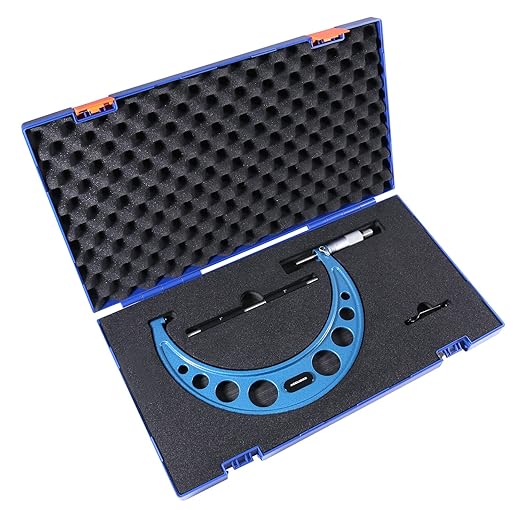 Accusize Industrial Tools 7-8'' Ultra-Precision Carbide Tipped M-Type Outside Micrometer, Resolution 0.0001'', Eg00-0008