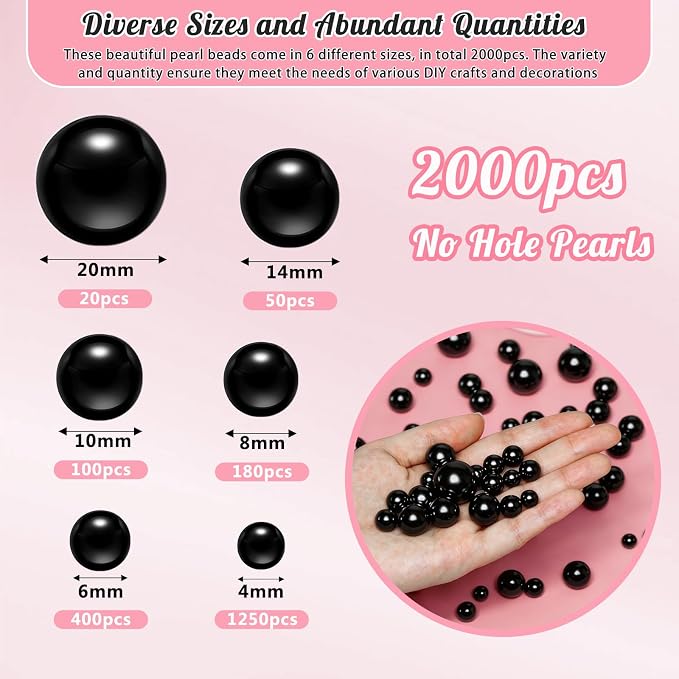 2000PCS Pearls for Crafting, Candles Centerpiece, DIY Crafts, Jewelry Making - Image 2