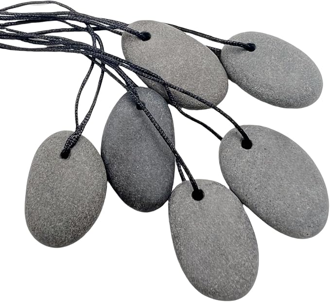 CYLHCM 12PCS Top Drilled Tiny Flat River Stones to Paint, 0.8"-1.0"Craft Rocks - Image 2