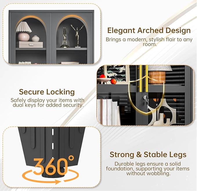 61"H Metal Display Cabinet - Image 4