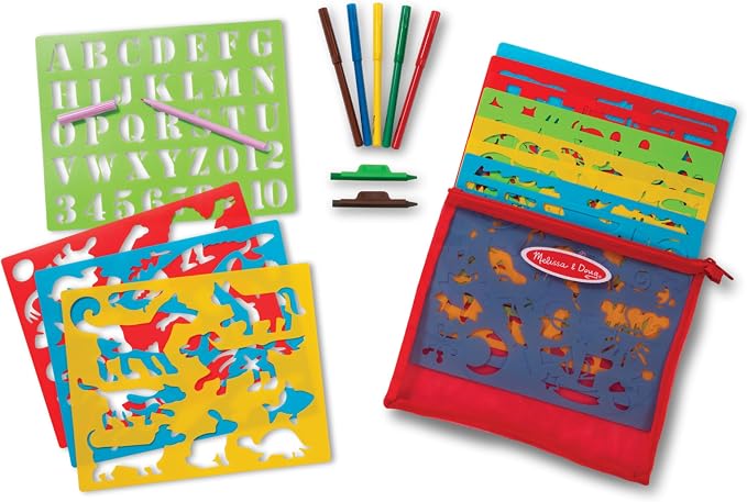 Melissa & Doug Created by Me! Stencil Art Coloring Activity Kit in Storage Pouch - Image 4