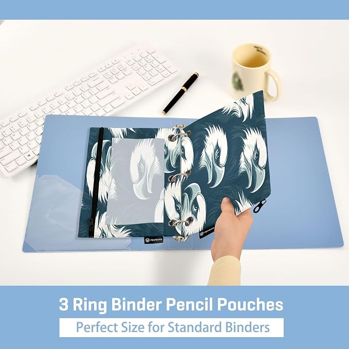 Eagles Head Pencil Pouch for 3 Ring Binder, 2 Pack Waterproof Pencil Bags Clear - Image 4